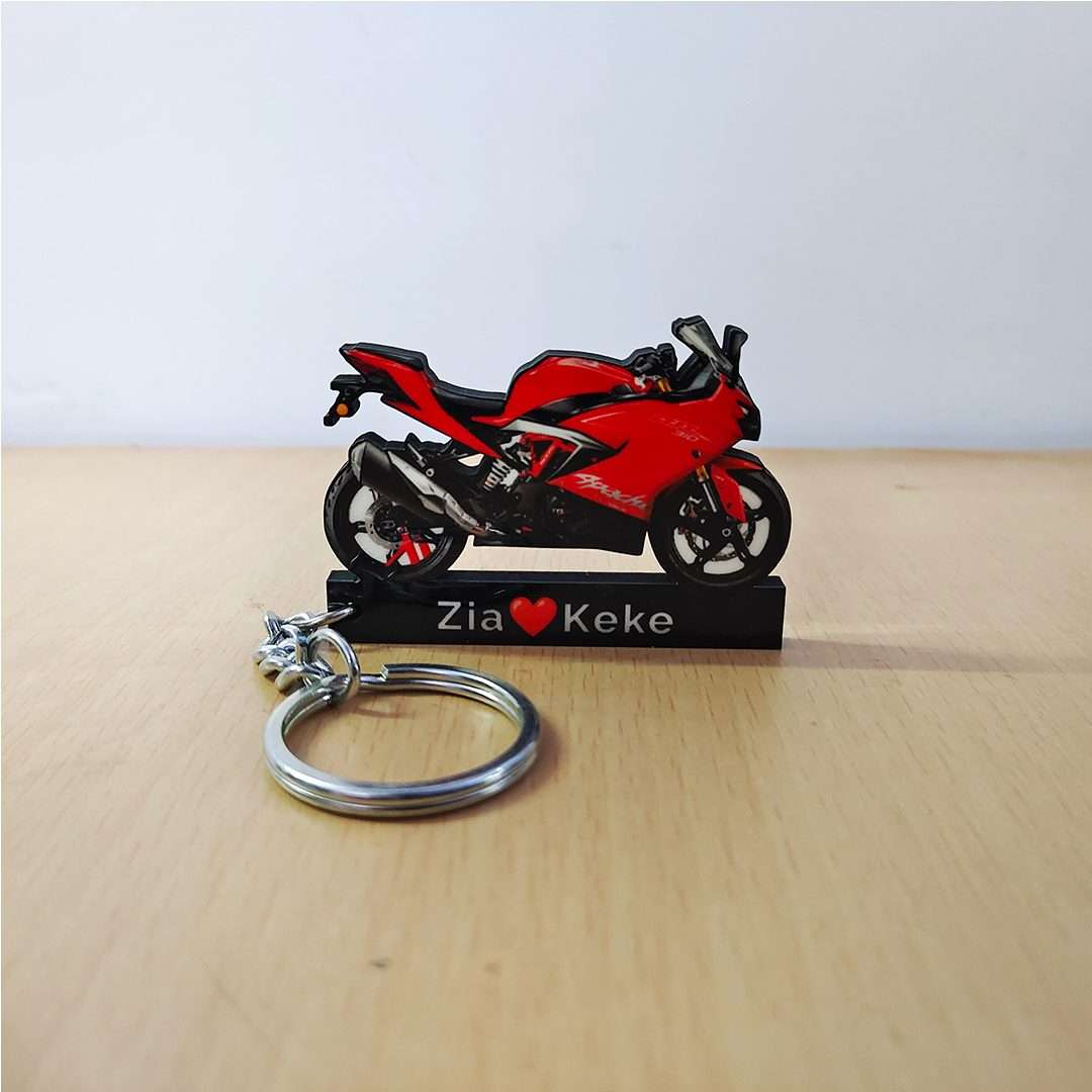 Racing Red TVS Apache RR 310 Keychain Royal Customify